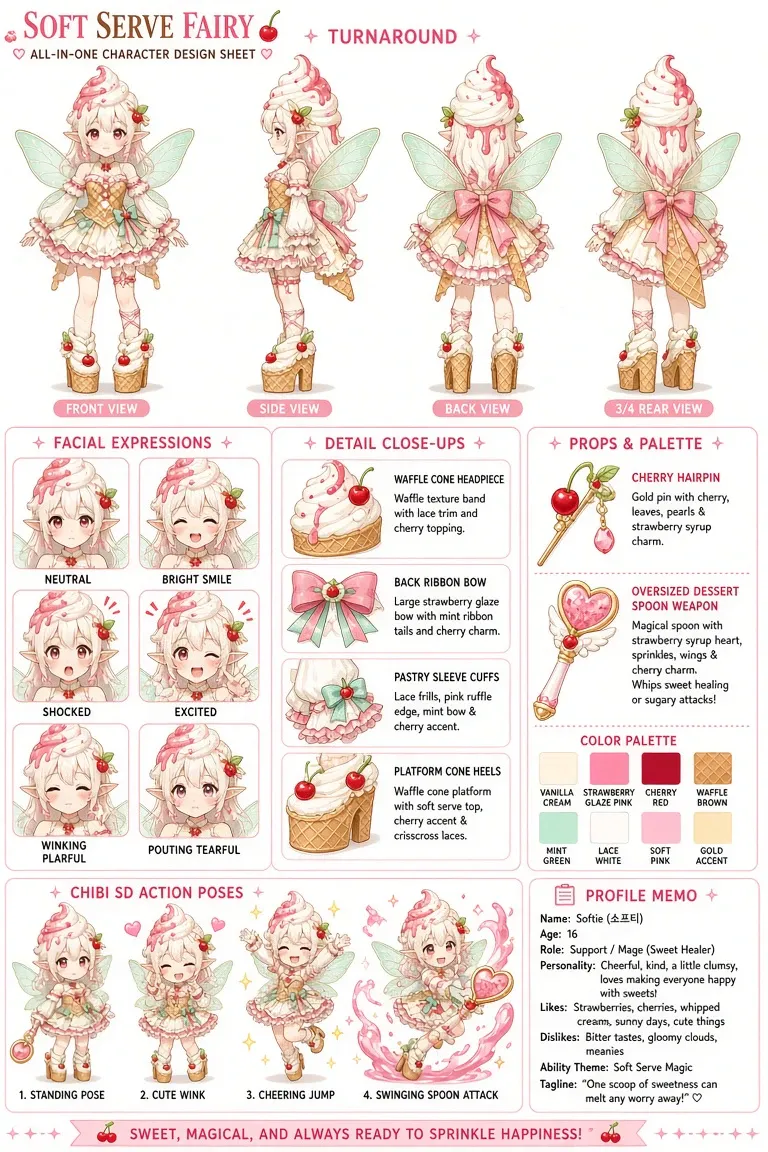 달콤한 디저트/푸드 의인화 요정